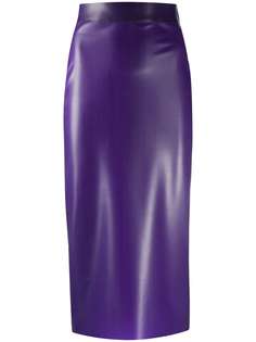 Saint Laurent latex-style pencil skirt