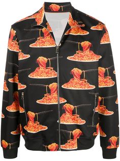 Paul Smith spaghetti print zip cardigan