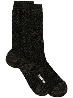 M Missoni logo-printed glittered socks