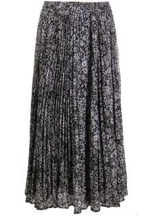 Michael Kors Collection pleated floral print midi skirt