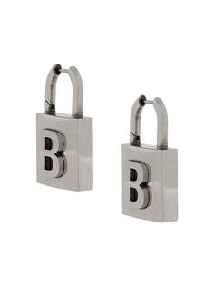 Balenciaga B-logo padlock earrings