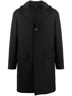 Z Zegna hooded houndstooth coat