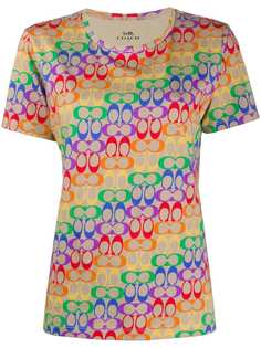 Coach logo colour-block T-shirt