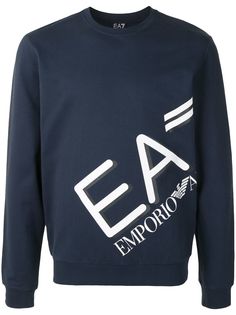 Ea7 Emporio Armani diagonal logo print sweatshirt