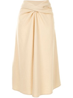 Lemaire twist-front felt midi skirt