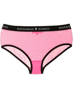 Natasha Zinko logo-waist mesh briefs