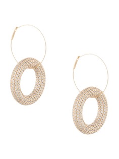Jil Sander crystal-embellished hoop pendant earrings