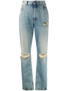 Gucci джинсы прямого кроя с эффектом потертости
