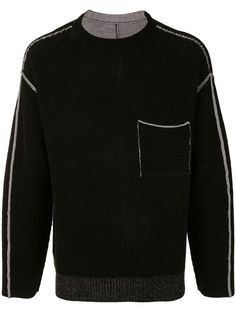 SONGZIO свитер с контрастной окантовкой и накладным карманом