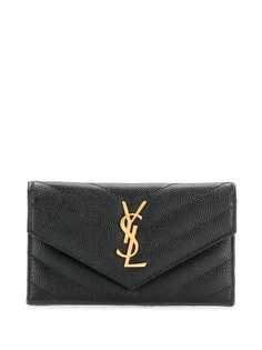 Saint Laurent компактный кошелек с декором Monogram