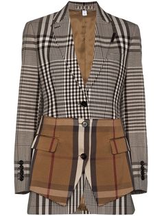 Burberry basque-detail single-breasted blazer