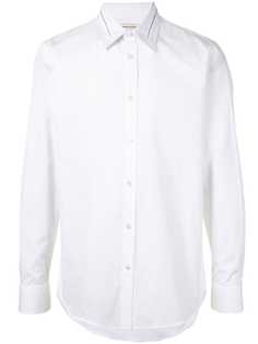 Alexander McQueen поплиновая рубашка с полоской на воротнике