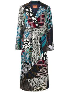 Missoni belted patchwork design coat