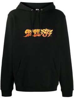 Stussy logo print hoodie
