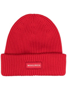 Woolrich ribbed-knit logo-patch beanie