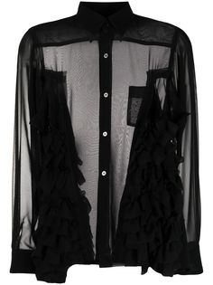 Comme Des Garçons Comme Des Garçons sheer ruffle-trimmedcla shirt