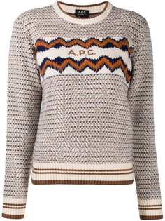 A.P.C. geometric logo crew-neck jumper