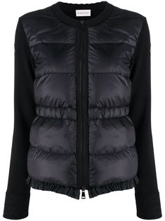 Moncler дутый кардиган с оборками на подоле