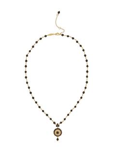Dolce & Gabbana 18kt yellow gold, black sapphire and jade rosette pendant necklace