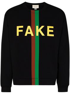 Gucci Fake/Not stripe cotton sweater