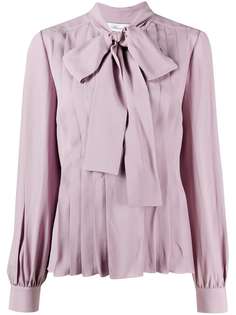Blumarine pleated pussy-bow blouse