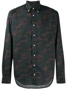 Gitman Vintage leopard running print shirt