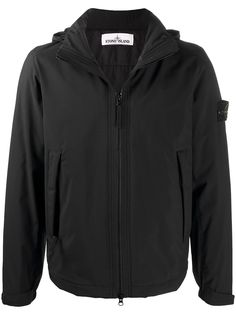 Stone Island куртка с капюшоном и нашивкой-логотипом