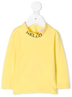 Miss Blumarine slogan long-sleeve top