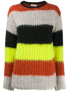 Maison Kitsuné textured stripe knit jumper