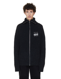 Темно-серый свитер на молнии RAF Simons