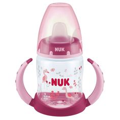 Бутылочка Nuk с насадкой и ручками, полипропилен, с 6 месяцев, 150 мл