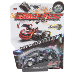 Инерционная разборная машинка 2в1 1Toy Crashfest , черная с рисунком 10 см