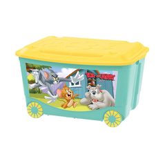 Ящик Tom and Jerry универсальный для игрушек на колесах с аппликацией,47 л