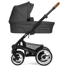 Универсальная коляска Mutsy Nio North (2 в 1) grey/cognac grip black, цвет шасси: черный