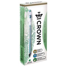 CROWN Набор гелевых ручек Hi-Jell Metallic, 12 шт, 0.5 мм, зеленый металлик цвет чернил