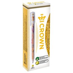 CROWN Набор гелевых ручек Glitter Metal Jell с блестками, 1.0 мм, 12 шт, золотой цвет чернил