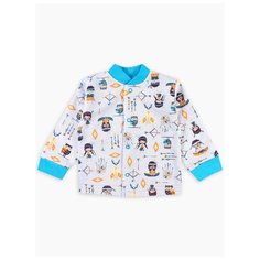 Распашонка Веселый Малыш размер 80, серый/бирюзовый