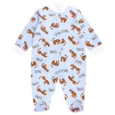 Комбинезон Веселый Малыш размер 68, голубой/оранжевый