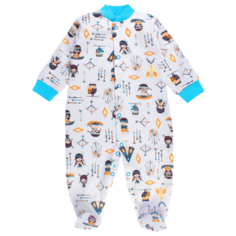 Комбинезон Веселый Малыш размер 92, серый/бирюзовый