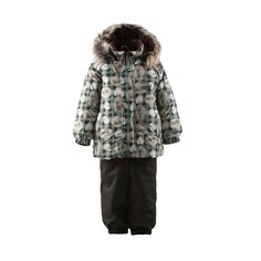 Комплект с полукомбинезоном KERRY размер 86, бежевый с принтом