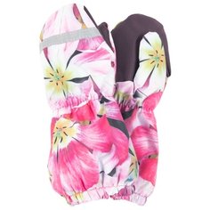 Варежки KERRY K20173 в размер 4, розовый/салатовый