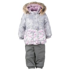 Комплект с полукомбинезоном KERRY Miina K20413(02400/06010) размер 98, серый/розовый
