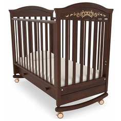 Кроватка Гандылян Даниэль Люкс (колесо) (качалка), на полозьях орех