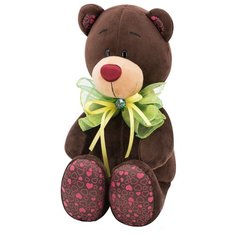 Мягкая игрушка Orange Toys Мишка Choco с зелёным бантом 30 см