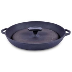 Сковорода-гриль Ситон ЧГ3440 34 см с крышкой, черный Siton