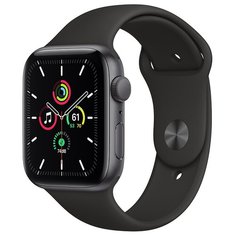 Умные часы Apple Watch SE GPS 44mm Aluminum Case with Sport Band серый космос/черный