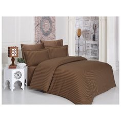Постельное белье 2-спальное KARNA Perla, бамбук, 50 х 70 и 70 х 70 см коричневый