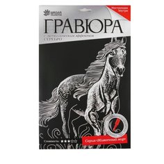 Гравюра Школа талантов Конь (3536792) серебристая основа