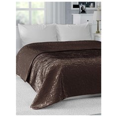 Покрывало DeNASTIA Палермо (цветы), 240 x 260 см, шоколадный