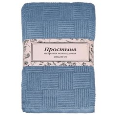 Простыня LUCKY махровая жаккардовая 190 х 220 см синий